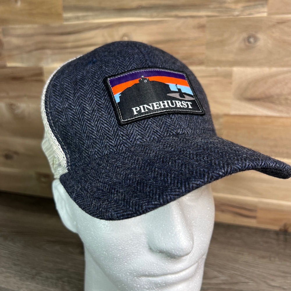 Pinehurst Resort Pukka Limited Edition Herringbone Trucker Hat Navy Snapback Cap